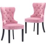 Różowe Krzesła do jadalni tapicerowane - 2 sztuki aksamitne marki vidaxl 