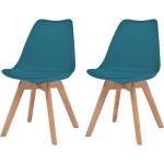 Turkusowe Krzesła do jadalni - 2 sztuki w nowoczesnym stylu z tworzywa sztucznego marki vidaxl 