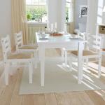 Białe Krzesła do jadalni gładkie - 4 sztuki w stylu rustykalnym drewniane marki vidaxl 