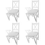 Białe Krzesła do jadalni - 4 sztuki sosnowe marki vidaxl 