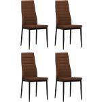 Brązowe Krzesła do jadalni - 4 sztuki w nowoczesnym stylu marki vidaxl 