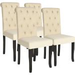 Kremowe Krzesła do jadalni - 4 sztuki z tkaniny marki vidaxl 