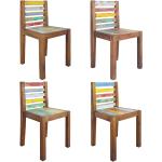 Wielokolorowe Krzesła do jadalni - 4 sztuki z litego drewna marki vidaxl 