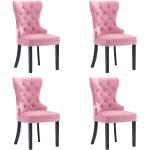 Różowe Krzesła do jadalni tapicerowane - 4 sztuki aksamitne marki vidaxl 
