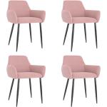Różowe Krzesła do jadalni - 4 sztuki w nowoczesnym stylu aksamitne marki vidaxl 