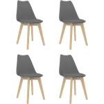 Szare Krzesła do jadalni - 4 sztuki w nowoczesnym stylu z tworzywa sztucznego marki vidaxl 