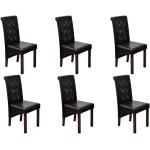Brązowe Krzesła do jadalni - 6 sztuk ze skóry syntetycznej marki vidaxl 