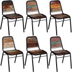 Wielokolorowe Krzesła do jadalni - 6 sztuk w stylu retro z litego drewna marki vidaxl 