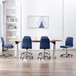 Niebieskie Krzesła do jadalni na kółkach - 6 sztuk w nowoczesnym stylu z tkaniny marki vidaxl 