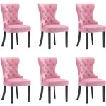 Różowe Krzesła do jadalni tapicerowane - 6 sztuk aksamitne marki vidaxl 