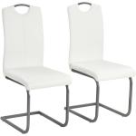 Białe Krzesła do jadalni - 2 sztuki w nowoczesnym stylu ze skóry syntetycznej marki vidaxl 