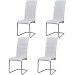 Białe Krzesła do jadalni tapicerowane gładkie - 4 sztuki w nowoczesnym stylu ze skóry syntetycznej marki vidaxl 