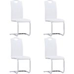 Białe Krzesła do jadalni tapicerowane - 4 sztuki w nowoczesnym stylu ze skóry syntetycznej marki vidaxl 