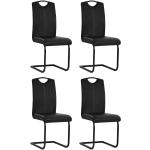 Czarne Krzesła do jadalni - 4 sztuki w nowoczesnym stylu ze skóry syntetycznej marki vidaxl 