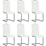 Białe Krzesła do jadalni - 6 sztuk w nowoczesnym stylu ze skóry syntetycznej marki vidaxl 