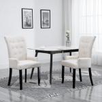 Beżowe Krzesła z podłokietnikami tapicerowane - 2 sztuki marki vidaxl 