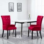 Czerwone Krzesła z podłokietnikami tapicerowane - 2 sztuki marki vidaxl 