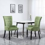 Jasnozielone Krzesła z podłokietnikami tapicerowane - 2 sztuki marki vidaxl 