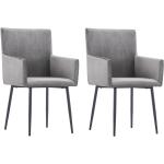 Szare Krzesła z podłokietnikami tapicerowane - 2 sztuki w nowoczesnym stylu aksamitne marki vidaxl 