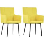 Żółte Krzesła z podłokietnikami tapicerowane - 2 sztuki w nowoczesnym stylu marki vidaxl 