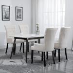 Beżowe Krzesła z podłokietnikami tapicerowane - 4 sztuki marki vidaxl 