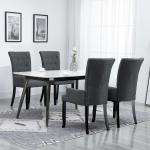Ciemnoszare Krzesła z podłokietnikami tapicerowane - 4 sztuki marki vidaxl 
