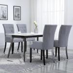 Jasnoszare Krzesła z podłokietnikami tapicerowane - 4 sztuki marki vidaxl 