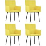 Żółte Krzesła z podłokietnikami tapicerowane - 4 sztuki w nowoczesnym stylu marki vidaxl 
