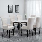 Beżowe Krzesła z podłokietnikami tapicerowane - 6 sztuk marki vidaxl 