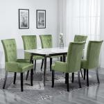 Jasnozielone Krzesła z podłokietnikami tapicerowane - 6 sztuk aksamitne marki vidaxl 
