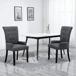 Szare Krzesła z podłokietnikami tapicerowane marki vidaxl 