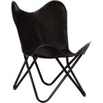 Czarne Krzesła stylowe w stylu retro ze skóry marki vidaxl 