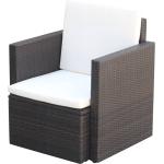 Brązowe Krzesła ogrodowe z poduszkami w nowoczesnym stylu z polirattanu marki vidaxl 