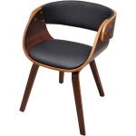 Czarne Krzesła do jadalni gładkie w nowoczesnym stylu ze skóry syntetycznej marki vidaxl 