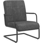 Ciemnoszare Krzesła stylowe w stylu industrialnym aksamitne marki vidaxl 