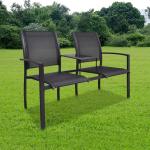 Czarne Krzesła ogrodowe 2-osobowe marki vidaxl 