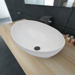 vidaXL Luksusowa ceramiczna umywalka, owalna, biała, 40 x 33 cm