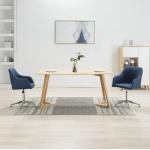 Niebieskie Krzesła obrotowe z regulacją wysokości - 2 sztuki w nowoczesnym stylu drewniane marki vidaxl 