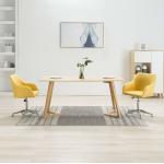Żółte Krzesła do jadalni z regulacją wysokości - 2 sztuki w nowoczesnym stylu drewniane marki vidaxl 