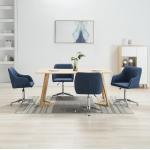 Niebieskie Krzesła biurowe z regulacją wysokości - 4 sztuki w nowoczesnym stylu drewniane marki vidaxl 