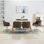 Brązowe Krzesła biurowe z regulacją wysokości - 6 sztuk w nowoczesnym stylu drewniane marki vidaxl 