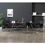 Czarne Krzesła stylowe z regulacją wysokości - 4 sztuki w nowoczesnym stylu ze skóry syntetycznej marki vidaxl 