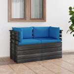 Niebieskie Sofy & Kanapy 2-osobowe z poduszkami z poliestru marki vidaxl 