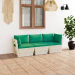 Zielone Zestawy mebli ogrodowych 3-osobowe z poduszkami z poliestru marki vidaxl 