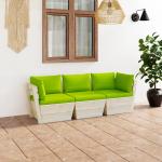 Zielone Zestawy mebli ogrodowych 3-osobowe z poduszkami z poliestru marki vidaxl 