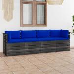 Niebieskie Zestawy mebli ogrodowych 4-osobowe z poduszkami z poliestru marki vidaxl 