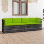 Zielone Zestawy mebli ogrodowych 4-osobowe z poduszkami z poliestru marki vidaxl 
