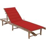Czerwone Leżaki ogrodowe z poduszkami bambusowe marki vidaxl 