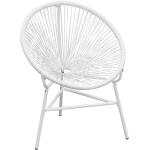 Białe Krzesła ogrodowe z polirattanu marki vidaxl 