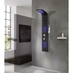 vidaXL Panel prysznicowy, aluminiowy, czarny, 20x44x130 cm